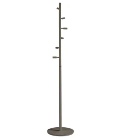 Perchero moderno mod. 401 herrajes cromo satinado lacado moka, 185 cm(alto)35 cm(ancho)35 cm(largo)