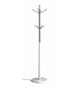 Perchero moderno mod. 414 herrajes cromo satinado lacado blanco, 180 cm(alto)37 cm(ancho)37 cm(largo)