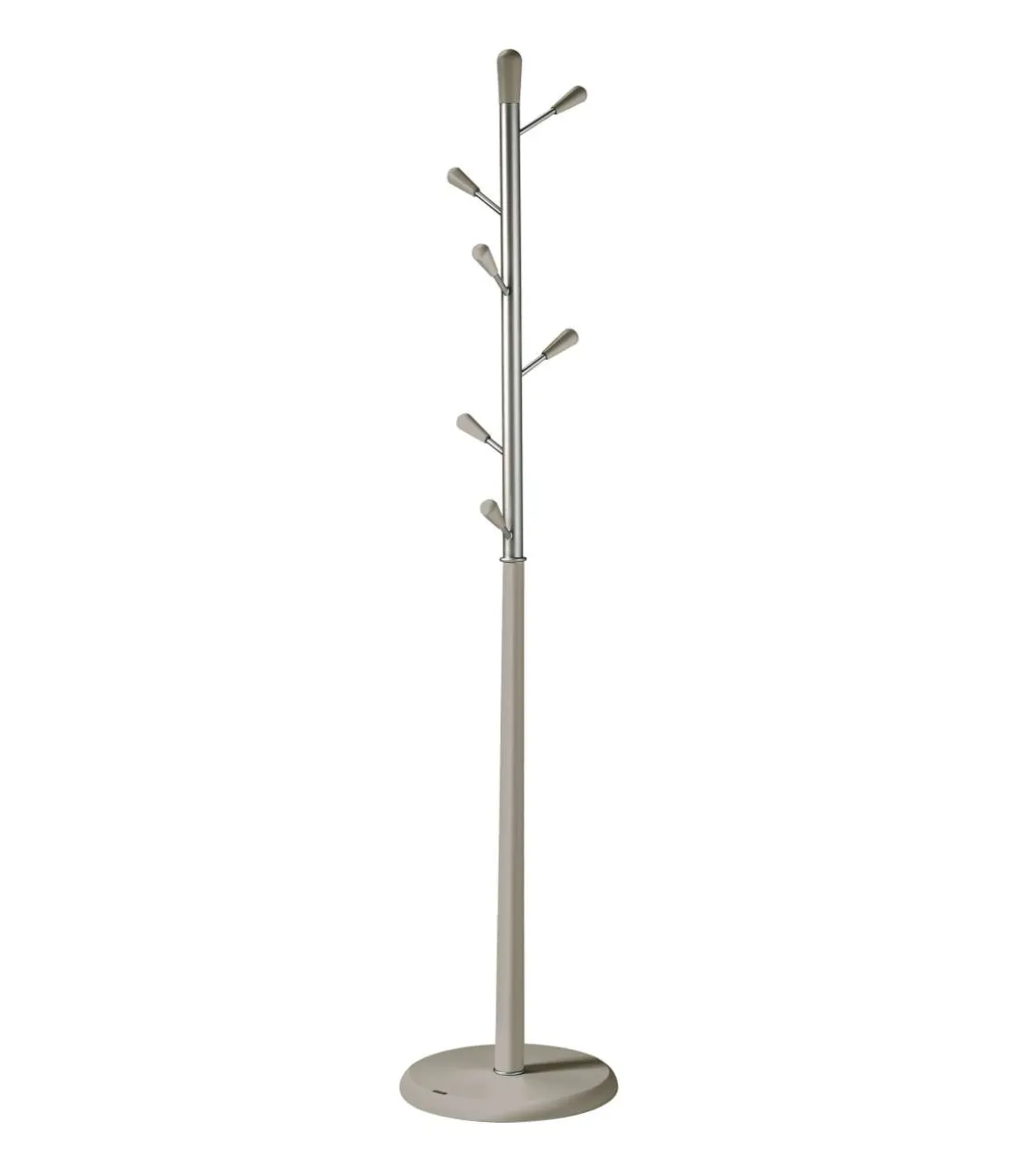 Perchero moderno mod. 413 herrajes en cromo satinado lacado visón, 190 cm(alto)37 cm(ancho)37 cm(largo)