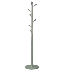 Perchero moderno mod. 413 herrajes en cromo satinado lacado verde, 190 cm(alto)37 cm(ancho)37 cm(largo)