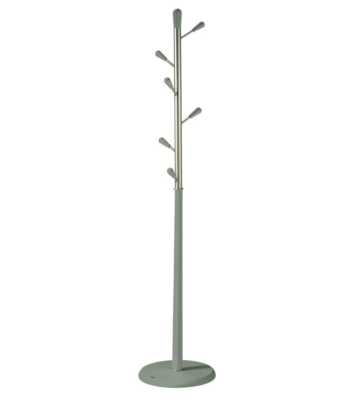 Perchero moderno mod. 413 herrajes en cromo satinado lacado verde, 190 cm(alto)37 cm(ancho)37 cm(largo)