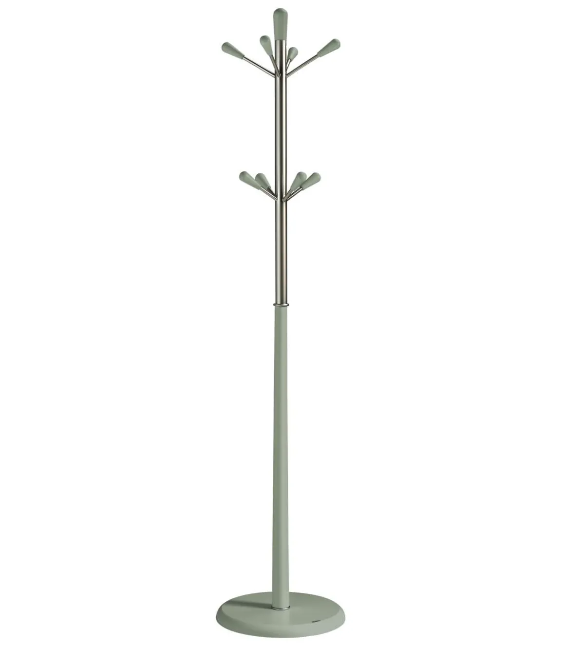 Perchero moderno mod. 414 herrajes cromo satinado lacado verde, 180 cm(alto)37 cm(ancho)37 cm(largo)