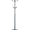 Perchero moderno mod. 414 herrajes cromo satinado lacado azul, 180 cm(alto)37 cm(ancho)37 cm(largo)