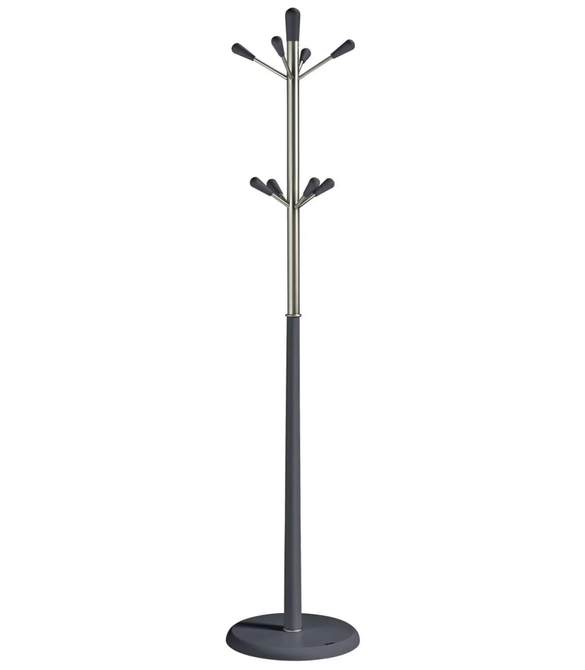 Perchero moderno mod. 414 herrajes cromo satinado lacado azabache, 180 cm(alto)37 cm(ancho)37 cm(largo)