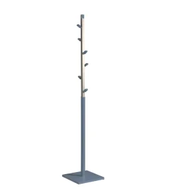 Perchero moderno mod. 428 herrajes en cromo satinado lacado azul, 180 cm(alto)34 cm(ancho)34 cm(largo)