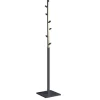 Perchero moderno mod. 428 herrajes en cromo satinado lacado azabache, 180 cm(alto)34 cm(ancho)34 cm(largo)