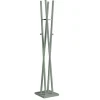 Perchero moderno mod. 470 herrajes cromo brillo lacado verde, 182 cm(alto)34 cm(ancho)34 cm(largo)