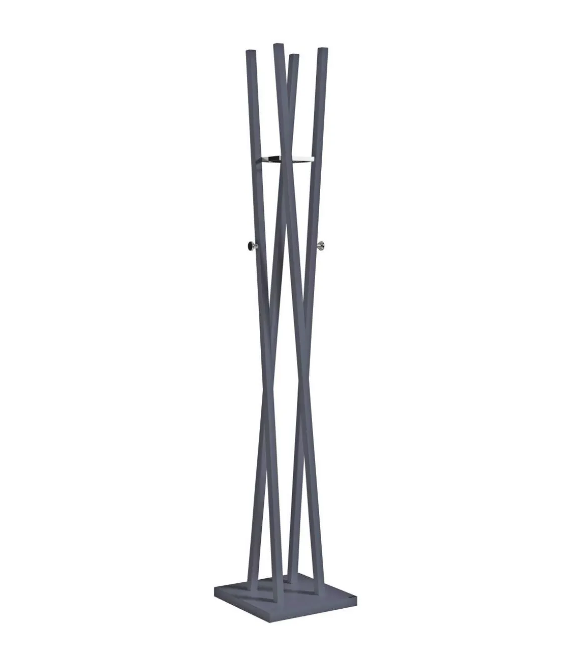 Perchero moderno mod. 470 herrajes cromo brillo lacado azabache, 182 cm(alto)34 cm(ancho)34 cm(largo)