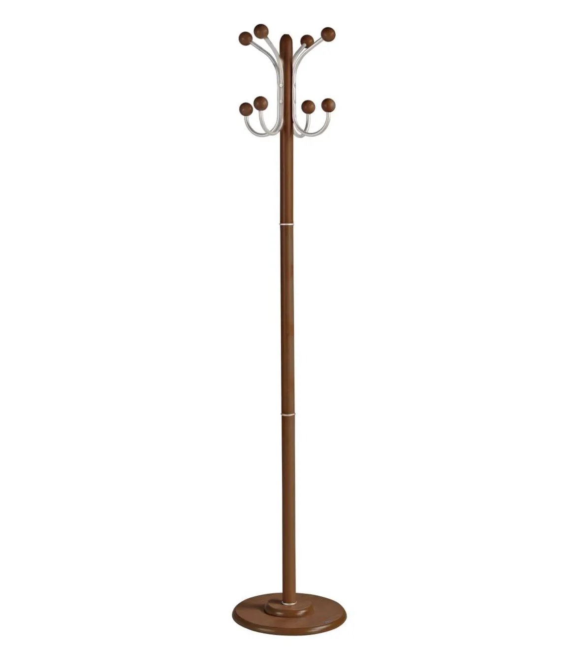 Perchero mod. 406 herrajes cromo satinado lacado nogal, 170 cm(alto)35 cm(ancho)35 cm(largo)