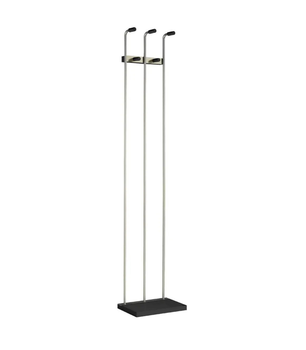 Perchero mod. 465 herrajes en cromo satinado lacado negro, 182 cm(alto)34 cm(ancho)20 cm(largo)