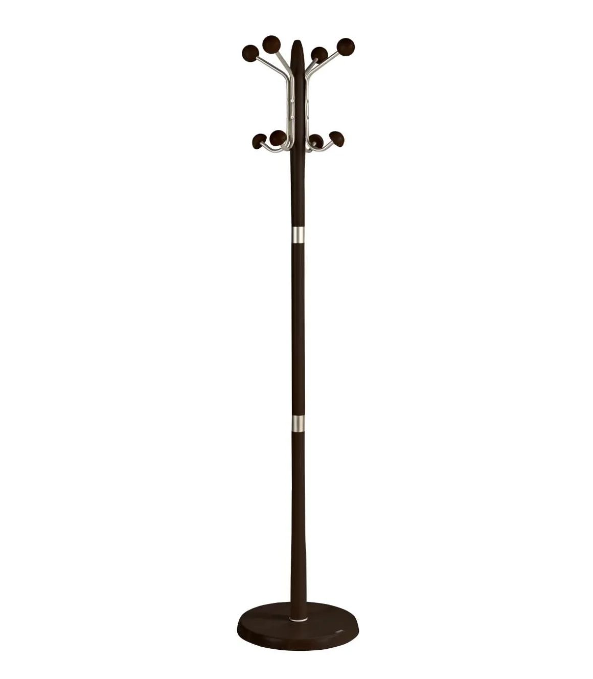 Perchero mod. 420 herrajes en cromo satinado lacado wengué, 180 cm(alto)37 cm(ancho)37 cm(largo)