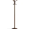 Perchero mod. 409 herrajes en cromo satinado lacado wengué, 170 cm(alto)35 cm(ancho)35 cm(largo)