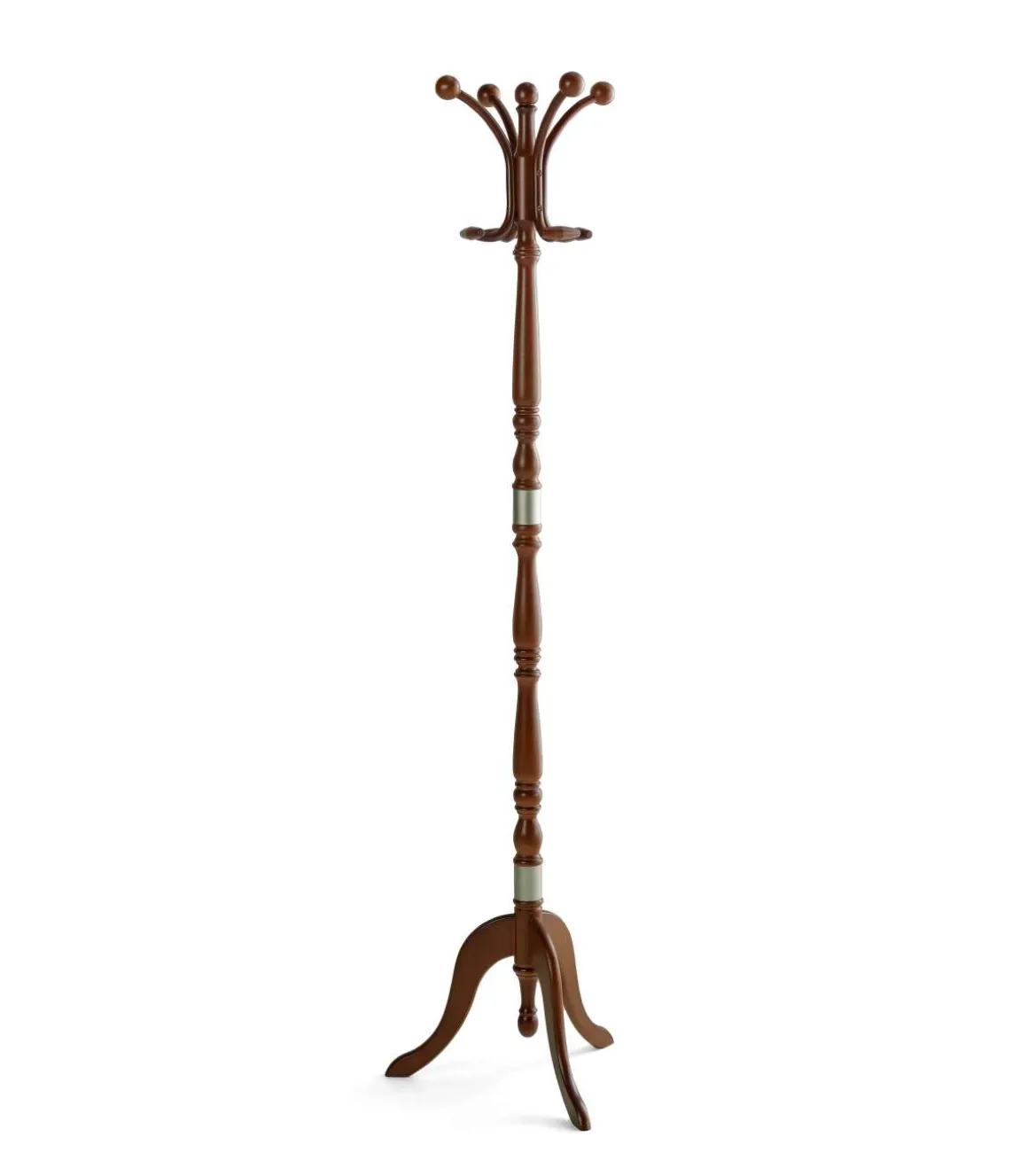 Perchero mod. 442 herrajes en cromo satinado lacado nogal, 175 cm(alto)44 cm(ancho)38 cm(largo)