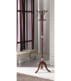 Perchero mod. 442 herrajes en cromo satinado lacado nogal, 175 cm(alto)44 cm(ancho)38 cm(largo)