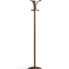 Perchero mod. 409 herrajes en cromo satinado lacado nogal, 170 cm(alto)35 cm(ancho)35 cm(largo)