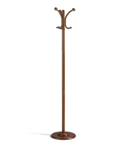 Perchero mod. 409 herrajes en cromo satinado lacado mogano, 170 cm(alto)35 cm(ancho)35 cm(largo)