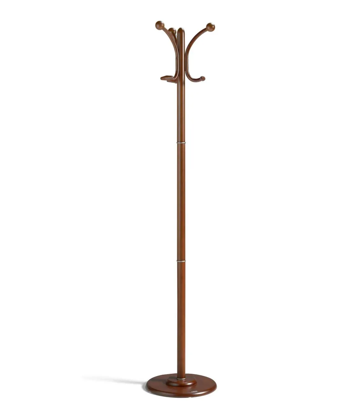 Perchero mod. 409 herrajes en cromo satinado lacado mogano, 170 cm(alto)35 cm(ancho)35 cm(largo)