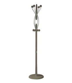 Perchero mod. 424 herrajes en cromo satinado lacado moka, 184 cm(alto)37 cm(ancho)37 cm(largo)