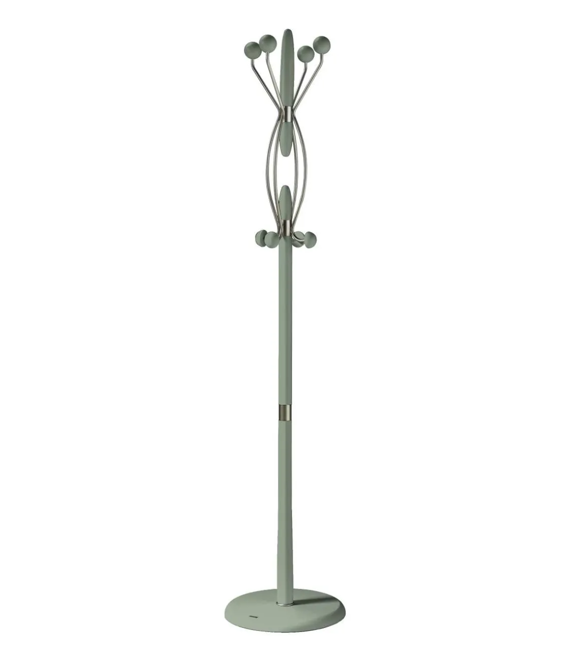 Perchero mod. 424 herrajes en cromo satinado lacado verde, 184 cm(alto)37 cm(ancho)37 cm(largo)