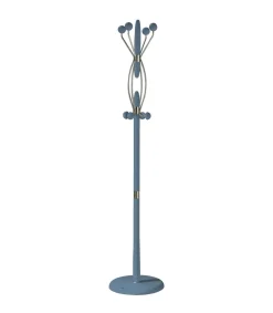 Perchero mod. 424 herrajes en cromo satinado lacado azul, 184 cm(alto)37 cm(ancho)37 cm(largo)