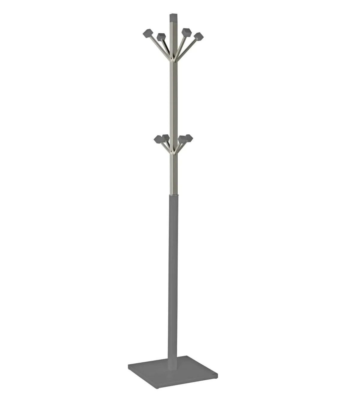 Perchero mod. 429 moderno herrajes cromo satinado lacado gris, 180 cm(alto)34 cm(ancho)34 cm(largo)