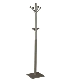 Perchero mod. 429 moderno herrajes cromo satinado lacado moka, 180 cm(alto)34 cm(ancho)34 cm(largo)