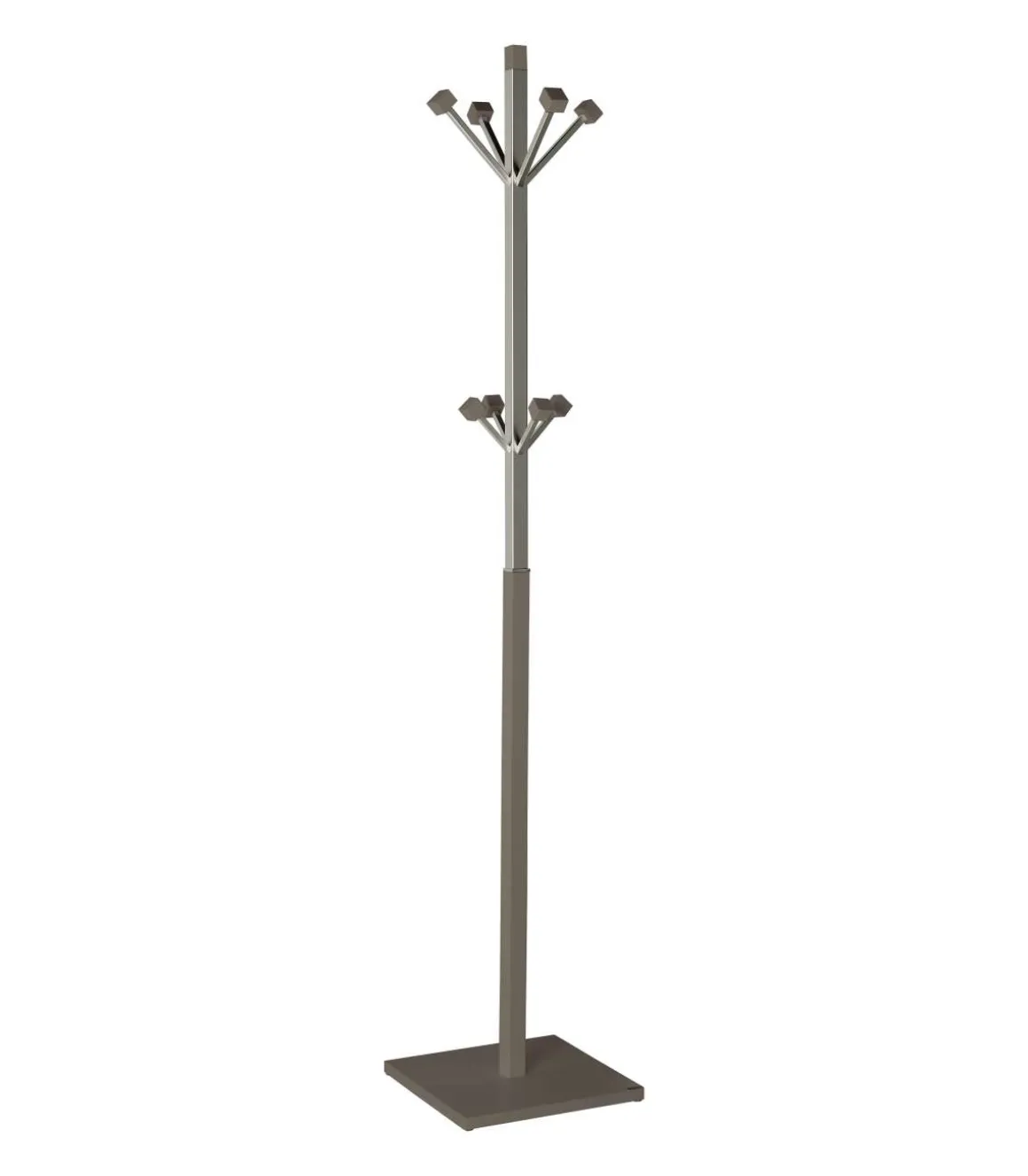 Perchero mod. 429 moderno herrajes cromo satinado lacado moka, 180 cm(alto)34 cm(ancho)34 cm(largo)