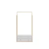 Perchero vestidor para dormitorio Dylan 2 cajones en blanco/cera blanca, 170cm(alto) 80cm(ancho) 40cm(fondo).