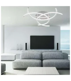 Plafón led modelo Barano acabado cromo 13 cm(alto)92 cm(ancho)92 cm(fondo)