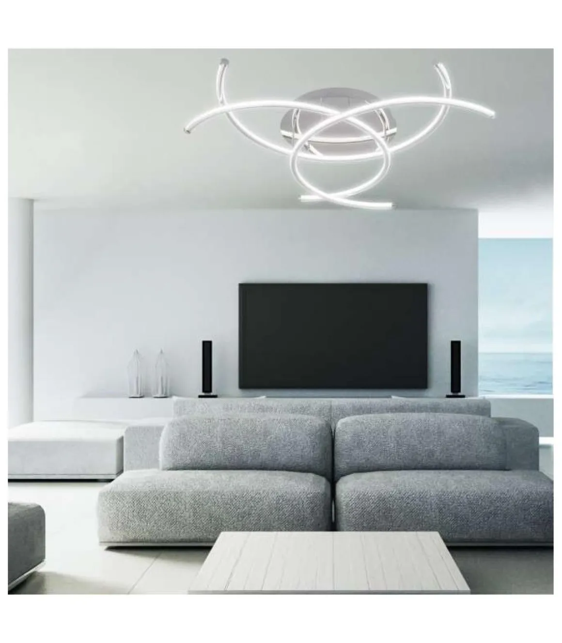 Plafón led modelo Barano acabado cromo 13 cm(alto)92 cm(ancho)92 cm(fondo)