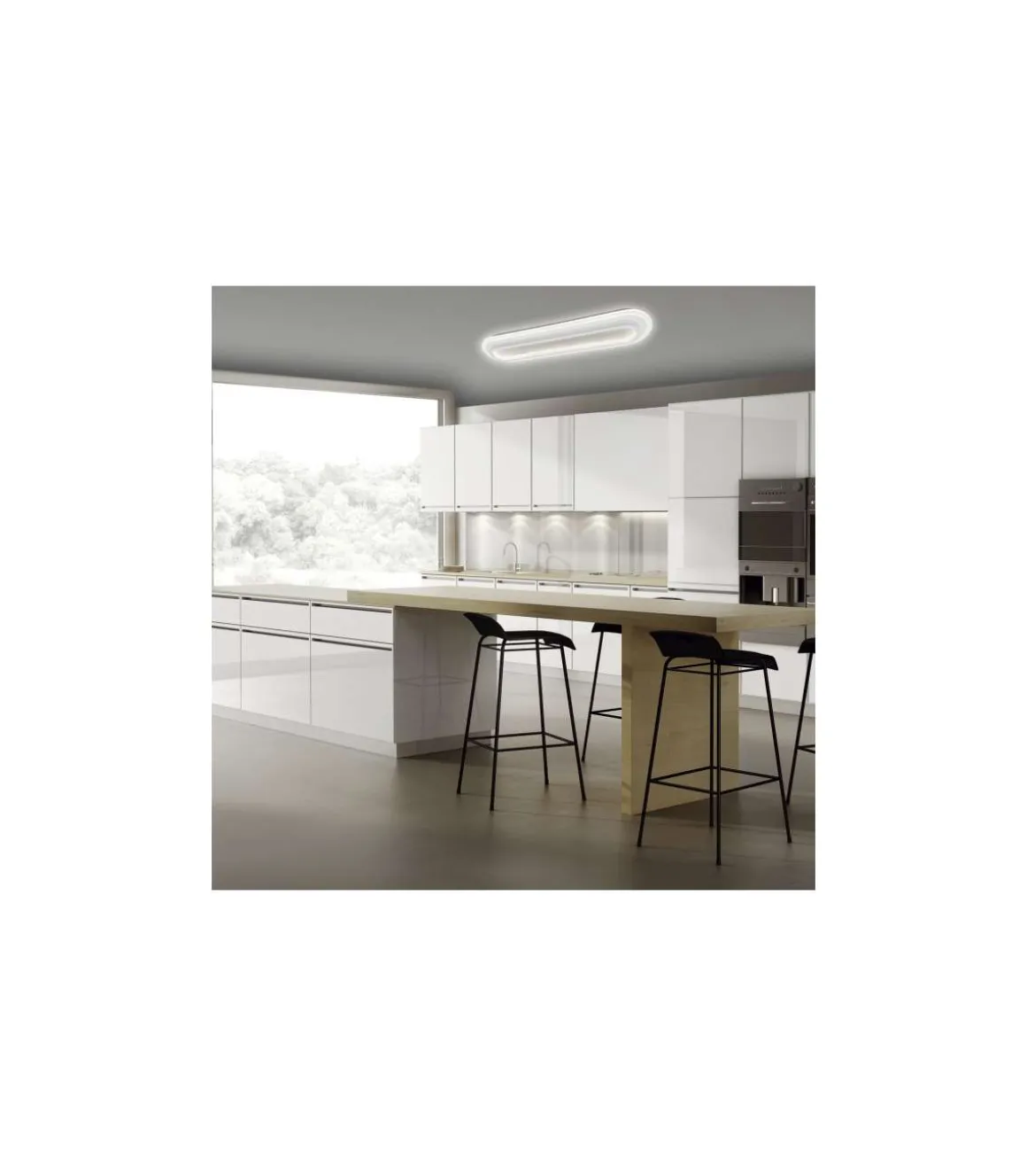 Plafón led modelo Link acabado blanco, 6cm(alto) 58cm(ancho) 15cm(fondo) .