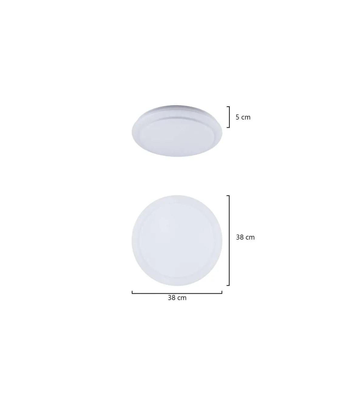 Plafón led modelo Nuno-38 acabado blanco, 5cm(alto) 38cm(ancho) 38cm(fondo) .