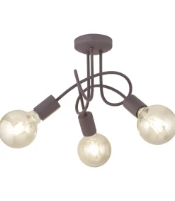 Plafón 3 luces modelo Tenor acabado marrón 24 cm(alto)25 cm(ancho)25 cm(largo)