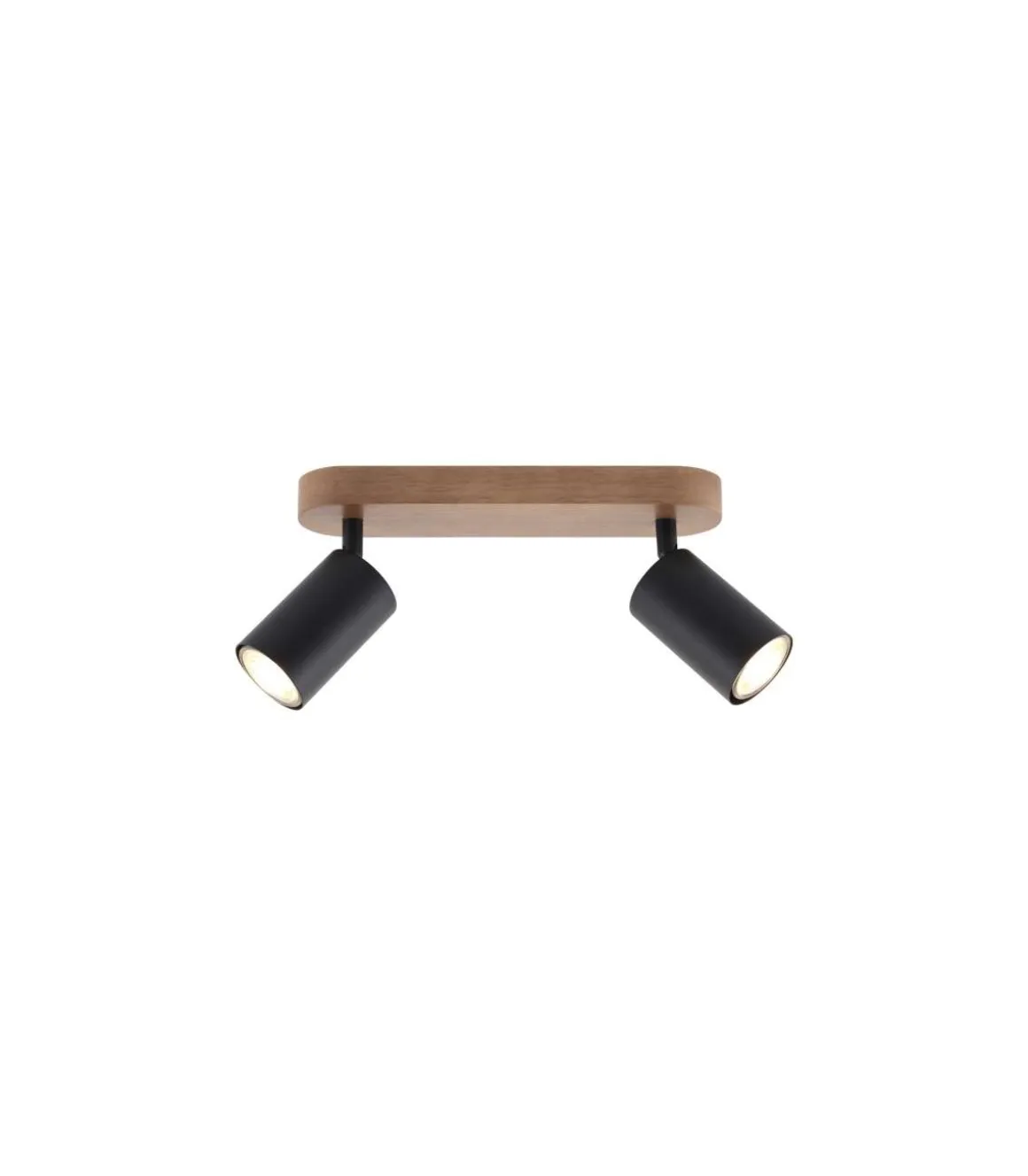 Plafón 2 luces Pireo acabado negro, 15cm(alto) 27cm(ancho) 7cm(largo)