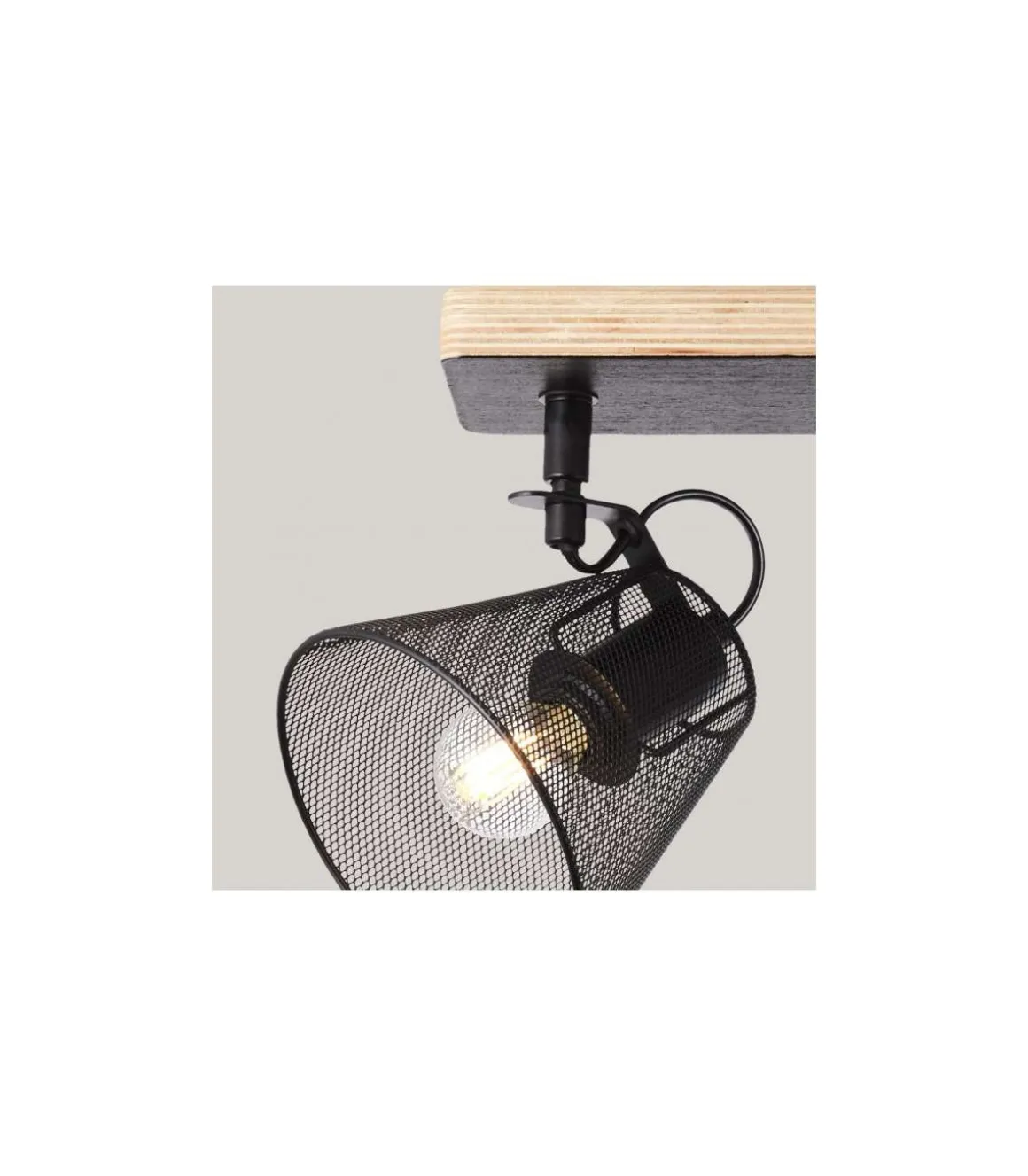 Plafón 2 luces Utrech negro mate, 23cm(alto) 40cm(ancho) 12cm(largo)