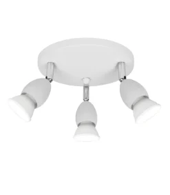 Plafon de 3 luces Bala acabado blanco 12 cm(alto)28 cm(ancho)28 cm(largo)