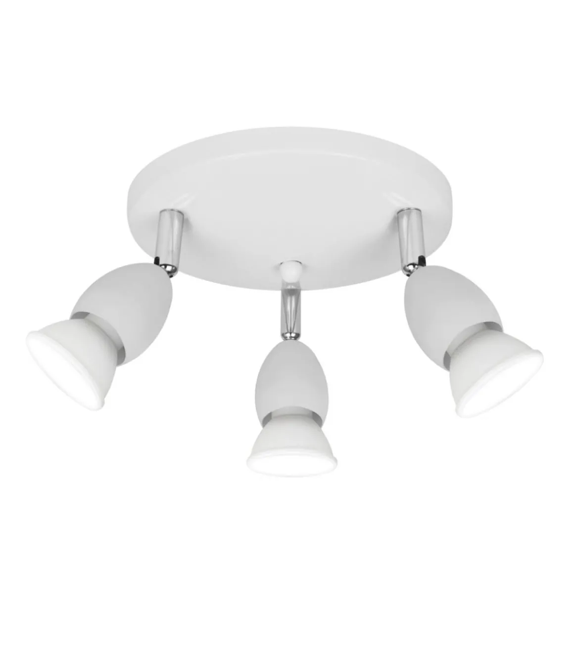 Plafon de 3 luces Bala acabado blanco 12 cm(alto)28 cm(ancho)28 cm(largo)
