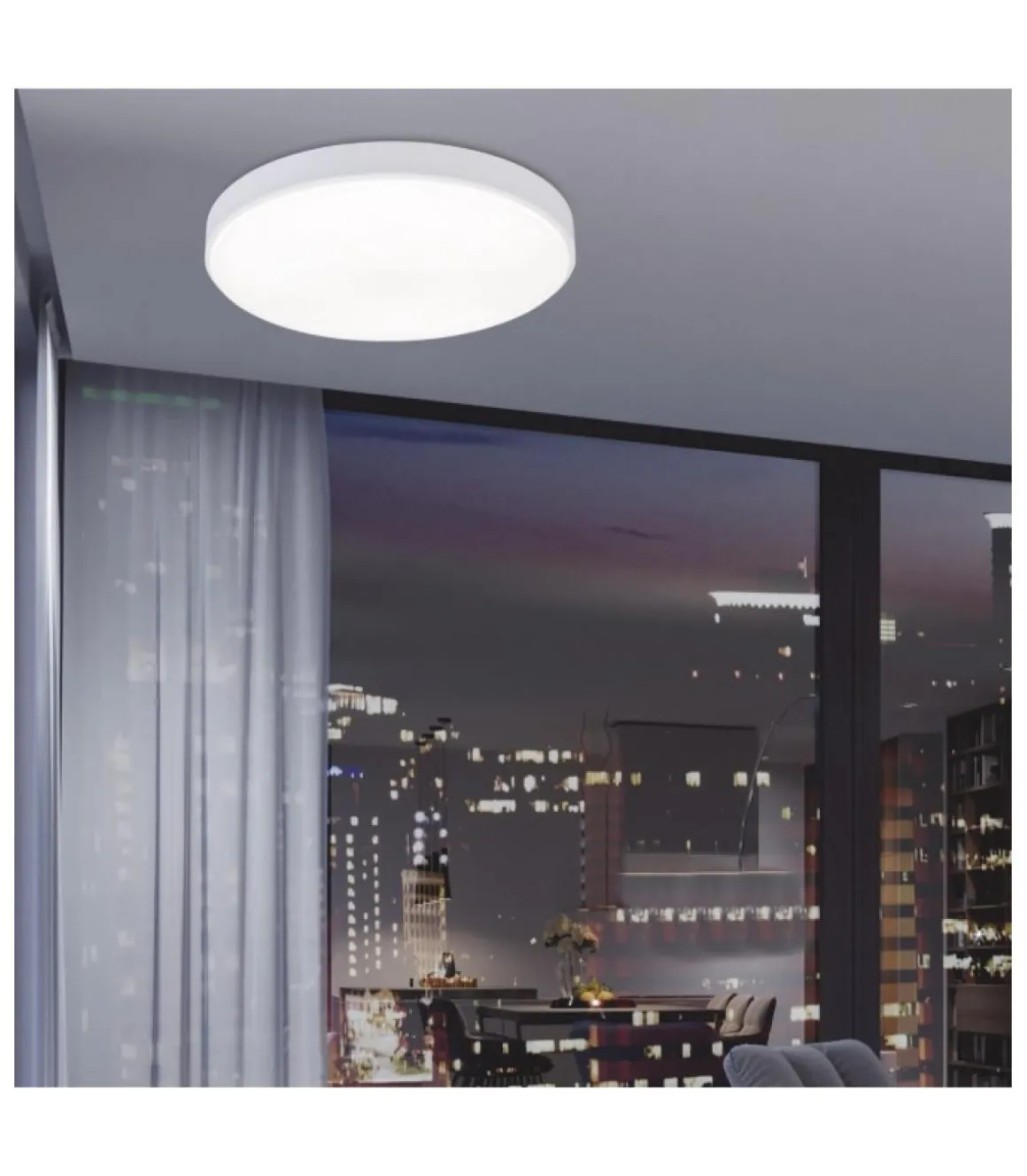 Plafon led a techo Bertie acabado blanco 6cm(alto) 40cm(ancho) 40cm(fondo