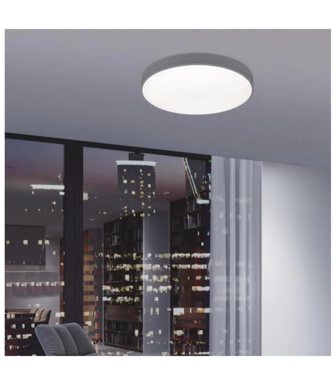 Plafon led a techo Bertie acabado gris 6cm(alto) 4cm(ancho) 40cm(fondo