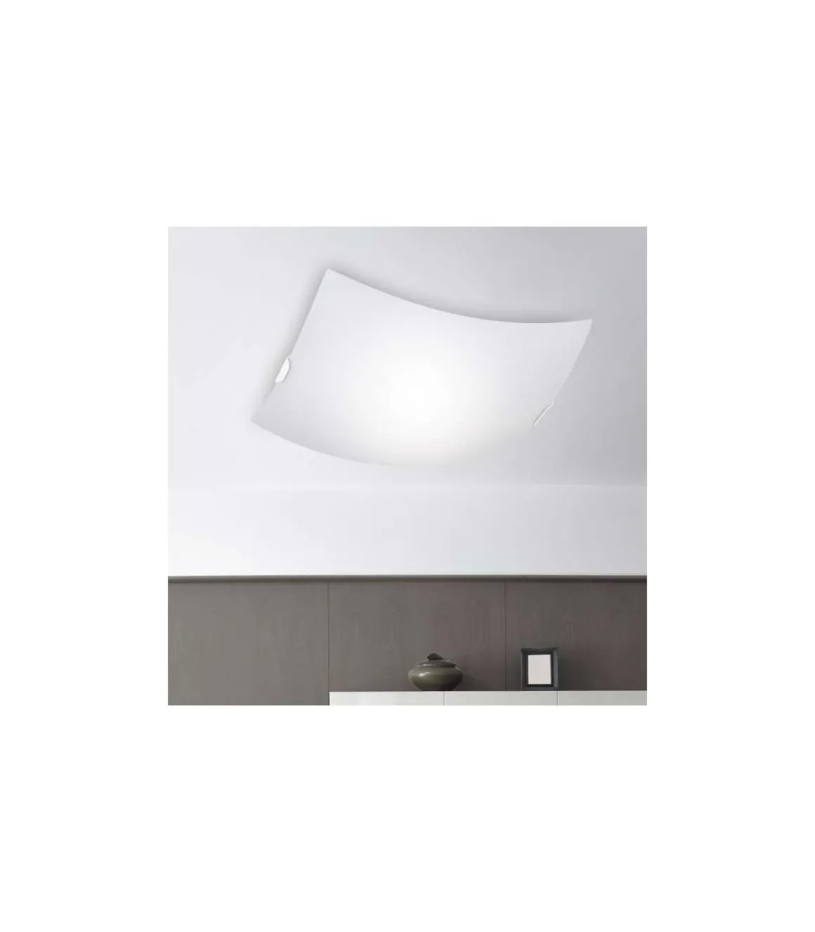 Plafon 2 luces modelo Marc acabado blanco 10 cm(alto) 30 cm(ancho) 30 cm(fondo