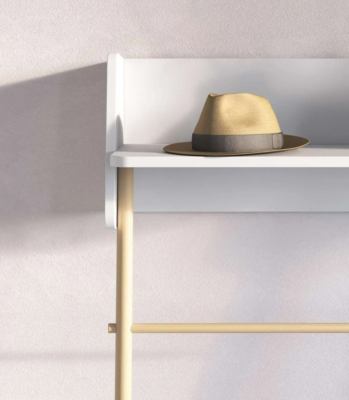 Recibidor modelo 789 acabado blanco/natural, 97 cm (alto) x 80 cm (ancho) x 30 cm (prof.)