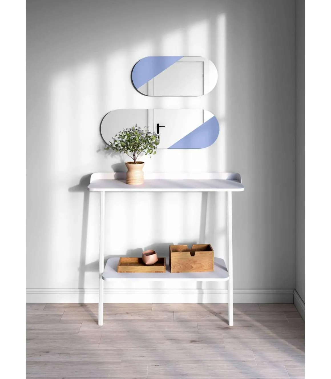 Recibidor modelo 787 acabado blanco, 87.5 cm (alto) x 111 cm (ancho) x 31 cm (prof.)
