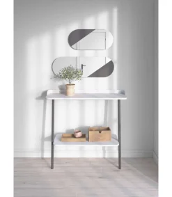 Recibidor modelo 787 acabado blanco/grafito, 87.5 cm (alto) x 111 cm (ancho) x 31 cm (prof.)