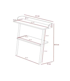 Recibidor modelo 787 acabado blanco/grafito, 87.5 cm (alto) x 111 cm (ancho) x 31 cm (prof.)