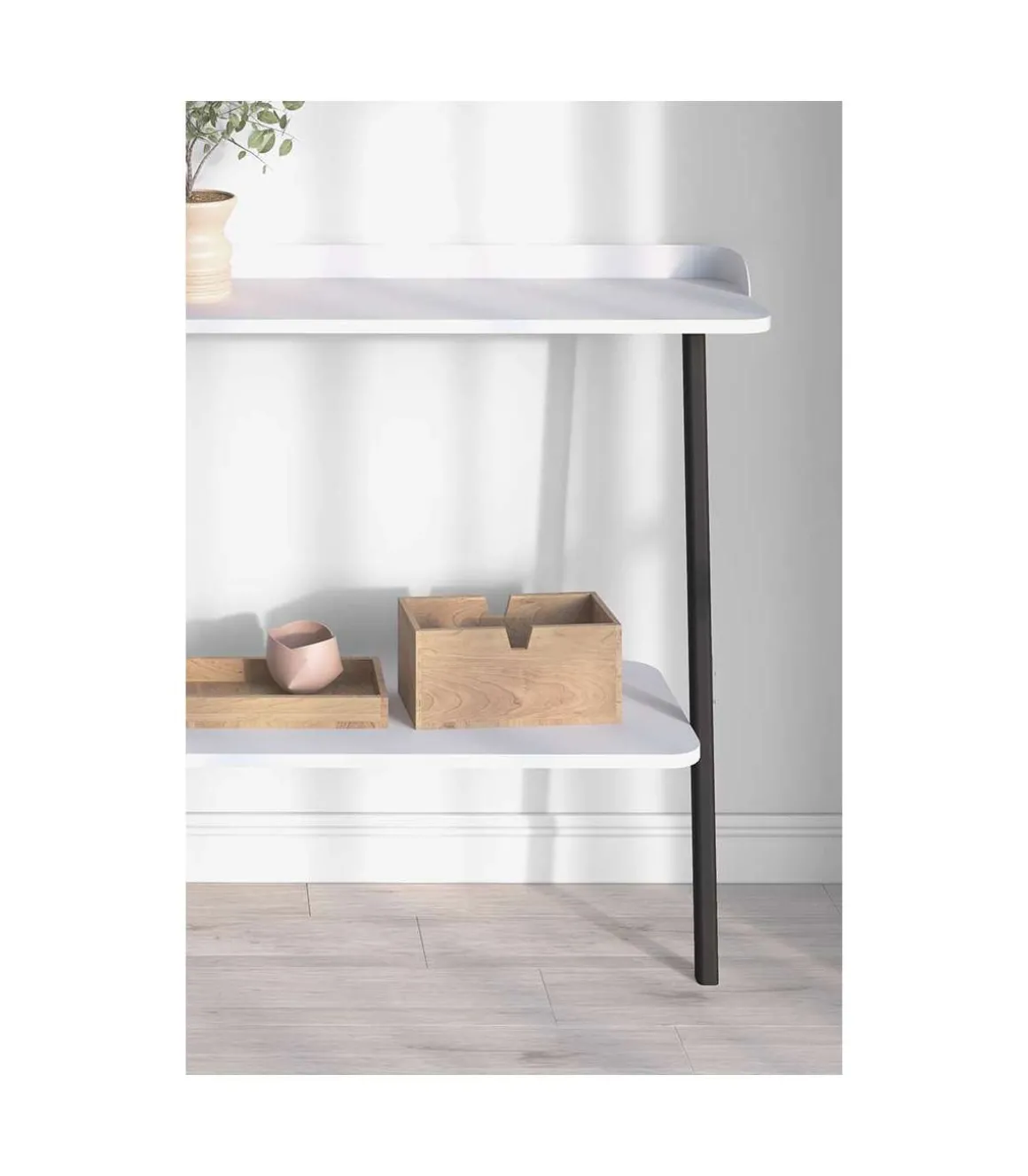 Recibidor modelo 787 acabado blanco/negro, 87.5 cm (alto) x 111 cm (ancho) x 31 cm (prof.)