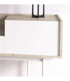 Recibidor modelo 671 acabado roble combinado con blanco, 84cm(alto) 98cm(ancho) 31cm(prof.)