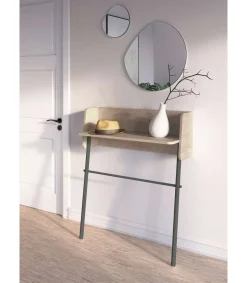 Recibidor modelo 789 acabado roble/grafito, 97 cm (alto) x 80 cm (ancho) x 30 cm (prof.)