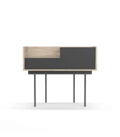 Recibidor modelo 671 acabado roble combinado con grafito, 84cm(alto) 98cm(ancho) 31cm(prof.)