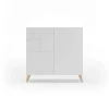 Recibidor zapatero modelo 512 acabado roble claro/blanco, 90x90x27 (alto x ancho x fondo)