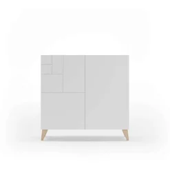 Recibidor zapatero modelo 512 acabado roble claro/blanco, 90x90x27 (alto x ancho x fondo)
